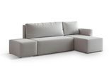 ECKSOFA VELOTTI R-S Hellgrau Boucle-Stoff mit Schlaffunktion