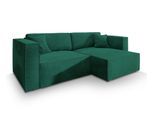 ECKSOFA NERIO M Grün Velours-Stoff mit Schlaffunktion