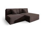ECKSOFA FIORO M Braun Velours-Stoff mit Schlaffunktion