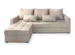 ECKSOFA KOS PIK M Creme Velours-Stoff mit Schlaffunktion