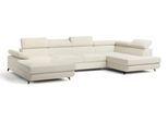 WOHNLANDSCHAFT RUBANO R-S Creme Boucle-Stoff mit Schlaffunktion