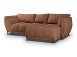 ECKSOFA VESTANO R-S Kupferfarben Boucle-Stoff mit Schlaffunktion