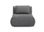SESSEL ATOMO, Modern Polstersessel Loungesessel, Velours-Stoff Grau