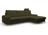 ECKSOFA VERONA R-S Grün Geflochtener Stoff mit Schlaffunktion