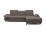 ECKSOFA FELICE R-S Braun Geflochtener Stoff mit Schlaffunktion
