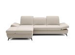 ECKSOFA FELICE L-S Creme Geflochtener Stoff mit Schlaffunktion