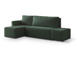 ECKSOFA VELOTTI L-S Grün Boucle-Stoff mit Schlaffunktion