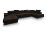 WOHNLANDSCHAFT TORIVA R-S Braun Velours-Stoff mit Schlaffunktion
