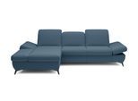 ECKSOFA FELICE L-S Dunkelblau Geflochtener Stoff mit Schlaffunktion