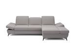 ECKSOFA FELICE R-S Grau Geflochtener Stoff mit Schlaffunktion