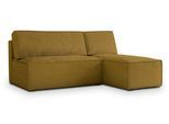 ECKSOFA BRISO M Gelb Velours-Stoff mit Schlaffunktion