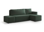 ECKSOFA VELOTTI R-S Grün Boucle-Stoff mit Schlaffunktion