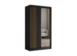 SCHWEBETÜRENSCHRANK NELVIA 120/216/61 cm 2-türig mit Spiegel Schwarz