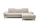 ECKSOFA FELICE R-S Creme Geflochtener Stoff mit Schlaffunktion