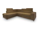 ECKSOFA ALVORO L-S Orange Boucle-Stoff mit Schlaffunktion