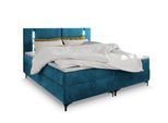 BOXBETT ALBA 160x200 cm mit Matratze und Topper - Blau