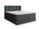BOXSPRINGBETT AREZI 140x200 cm mit Matratze und Topper - Graphitfarben