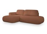 ECKSOFA NUVIRA L-S Kupferfarben Boucle-Stoff mit Schlaffunktion