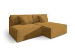 ECKSOFA FIORO M Gelb Velours-Stoff mit Schlaffunktion