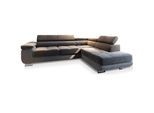 ECKSOFA SELVA R-S Grau Velours-Stoff mit Schlaffunktion