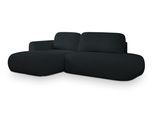 ECKSOFA NUVIRA L-S Schwarz Boucle-Stoff mit Schlaffunktion