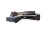 ECKSOFA SELVA L-S Grau Velours-Stoff mit Schlaffunktion