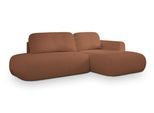 ECKSOFA NUVIRA R-S Kupferfarben Boucle-Stoff mit Schlaffunktion