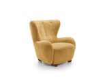 SESSEL MIST, Polstersessel Klassisch Loungesessel, Chenille-Stoff Gelb