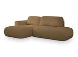 ECKSOFA NUVIRA L-S Orange Boucle-Stoff mit Schlaffunktion