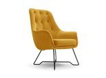 SESSEL SEDUTA, Modern Polstersessel Loungesessel, Velours-Stoff Gelb