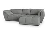 ECKSOFA ORENTI R-S Grau Velours-Stoff mit Schlaffunktion