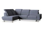ECKSOFA LERMA L-S Grau Velours-Stoff mit Schlaffunktion