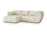 ECKSOFA ORENTI L-S Creme Boucle-Stoff mit Schlaffunktion