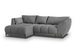 ECKSOFA VESTANO L-S Grau Boucle-Stoff mit Schlaffunktion