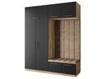 GARDEROBENSCHRANK REMA 200/240/60 cm Modern Garderobe-Set Eiche Wotan