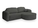 ECKSOFA AMILIA R-S Grau Boucle-Stoff mit Schlaffunktion