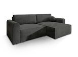 ECKSOFA FIANO M Schwarz Velours-Stoff mit Schlaffunktion