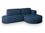 ECKSOFA CORTIO P R-S Blau Kordstoff mit Schlaffunktion