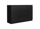 KOMMODE NUDO 138,5/78,2/39cm mit 3 Schubladen 2 Türen Schwarz