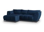 ECKSOFA VESTANO L-S Blau Velours-Stoff mit Schlaffunktion