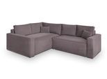 ECKSOFA ERONIS L-S Lila Velours-Stoff mit Schlaffunktion