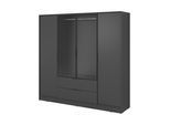DREHTÜRENSCHRANK CATERINA 206/200/51 cm 4-türig Graphitfarben
