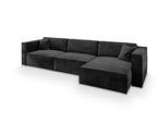 ECKSOFA TOLMO M Schwarz Velours-Stoff mit Schlaffunktion