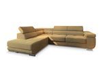 ECKSOFA APIRO L-S Gelb Kordstoff mit Schlaffunktion