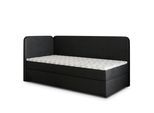 BOXBETT GINA 90x200 cm mit Matratze und Topper, H2+H3 - Schwarz