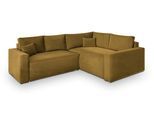 ECKSOFA ERONIS R-S Gelb Velours-Stoff mit Schlaffunktion