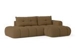 ECKSOFA FLUMA R-S Orange Boucle-Stoff mit Schlaffunktion