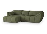 ECKSOFA ORENTI L-S Grün Velours-Stoff mit Schlaffunktion