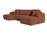 WOHNLANDSCHAFT SENTUM N Orange Boucle-Stoff mit Schlaffunktion