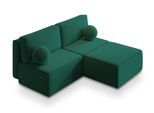 ECKSOFA VARNA M Grün Velours-Stoff mit Schlaffunktion